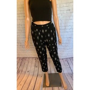 Sofrito size XS abstract Printed Trousers nwot black and white boho